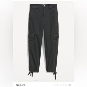 High Waisted Barrel-Leg Cargo Ankle Pants - Old Navy